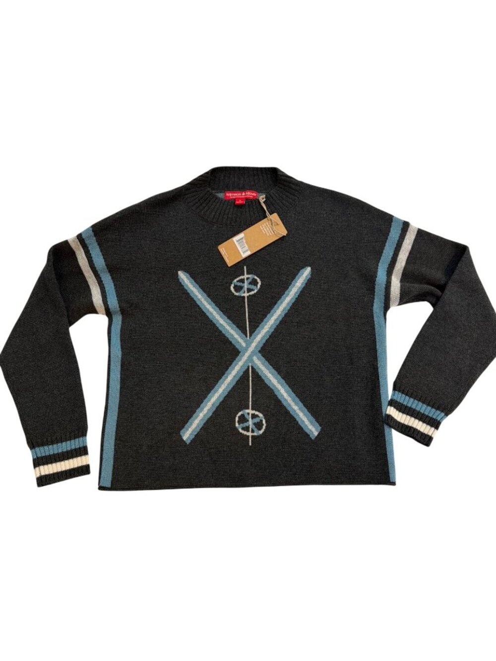 NWT Krimson Klover Traverse Pullover Sweater Small Charcoal Blue Wool Blend - Picture 6 of 14